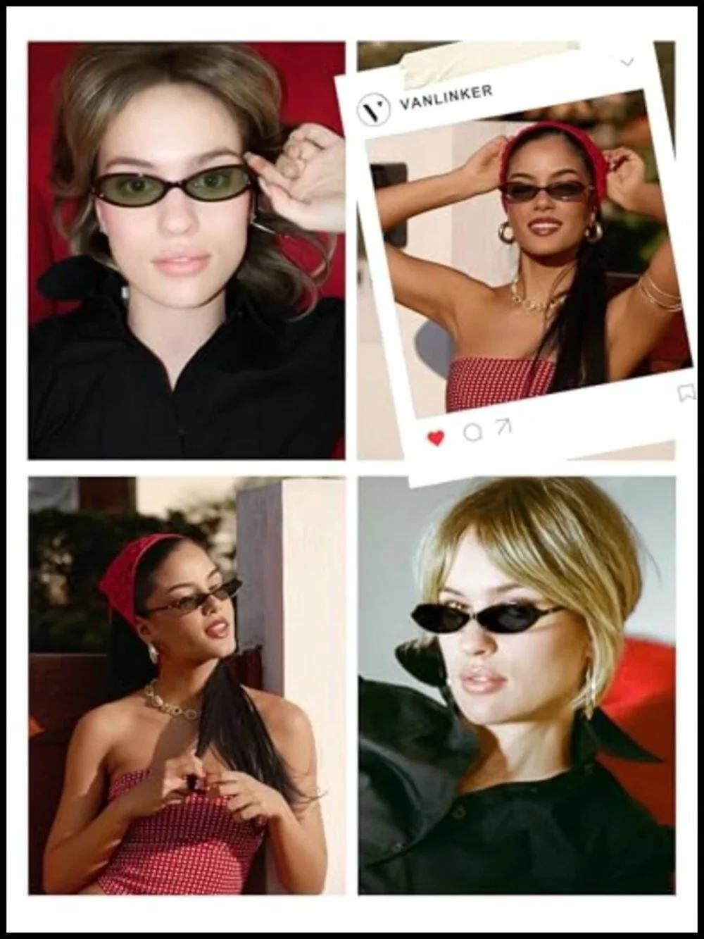 Polarized Retro Oval Sunglasses for Women Small Chic 90s Vintage Trendy Slim Y2k